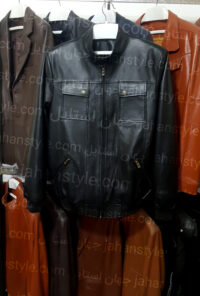 کاپشن مشکی مردانه چرم طبیعی