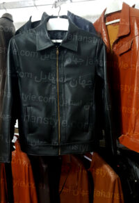 کاپشن مشکی مردانه چرم طبیعی